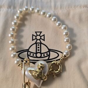 Vivienne Westwood Gold and White Pearl Bracelet